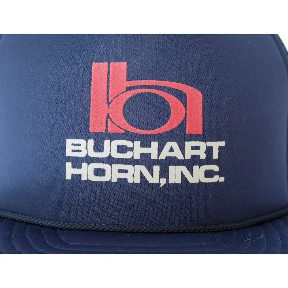 Buchart Horn Puff Print Snapback Trucker Hat Mesh Foam Builder Utility Dad Cap